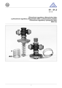 Přímočinné regulátory diferenčního tlaku a přímočinné