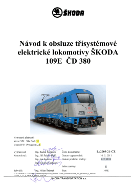 Návod k obsluze třísystémové elektrické lokomotivy