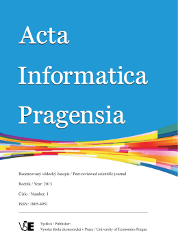 01/2013 - Acta Informatica Pragensia