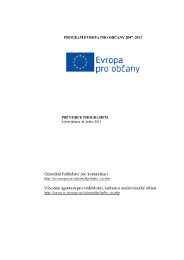 Program Evropa pro občany 2007 – 2013 - EACEA