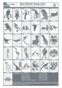 Katalog šablon - ptáci