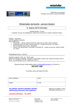 Winterhalter obchodně - servisní školení 9. dubna 2015 (čtvrtek) 323