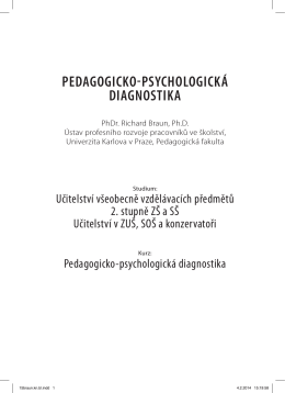 3.7 Pedagogicko-psychologická diagnostika