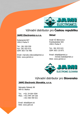 CONTACTS R OUND THE WORLD - JAMI Electronic Slovakia, sro