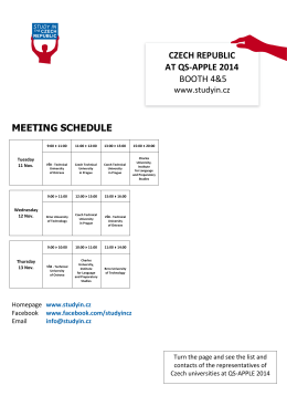 czech republic at qs-apple 2014 booth 4&5 meeting schedule
