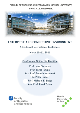 ENTERPRISE AND COMPETITIVE ENVIRONMENT
