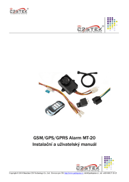GSM/GPS/GPRS Alarm MT-20 Instalační a