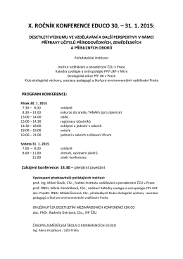 x. ročník konference educo 30. – 31. 1. 2015