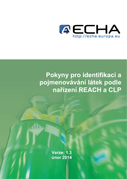 Pokyny pro identifikaci a pojmenovávání látek - ECHA