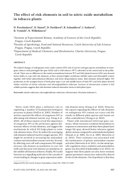 The effect of risk elements in soil to nitric oxide metabolism in