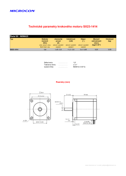Technické parametry krokového motoru SX23