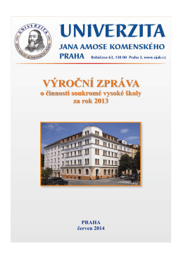 Výroční zpráva 2013 - Univerzita Jana Amose Komenského Praha