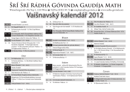Vaišnavský kalendář 2012