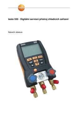 testo 550 · Digitální servisní přístroj chladicích zařízení