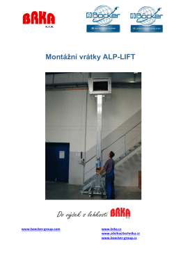 Prospekt: Montážní vrátky ALP-LIFT