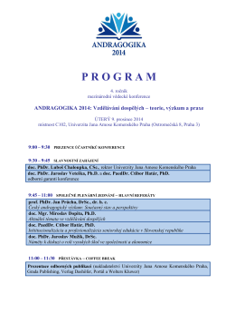 program konference - Univerzita Jana Amose Komenského Praha