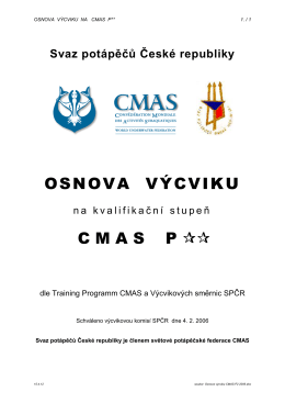 Osnova výcviku CMAS P2 2006