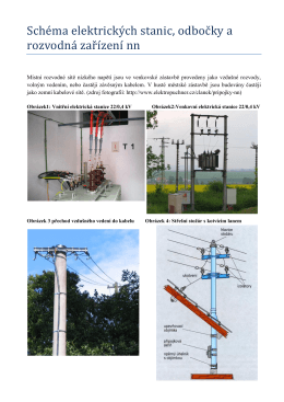 Schéma elektrických stanic, odbočky a rozvodná