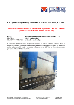 CNC synchronní hydraulický ohraňovací lis DURMA