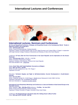 International Lectures and Conferences