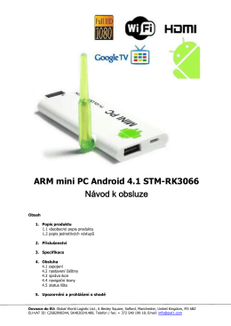 ARM mini PC Android 4.1 STM-RK3066 Návod k obsluze