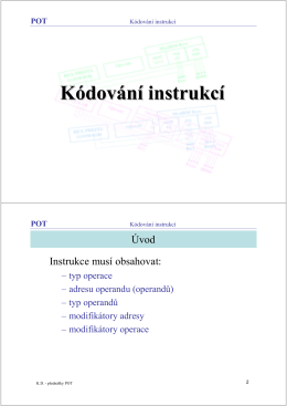 Kódování instrukcí