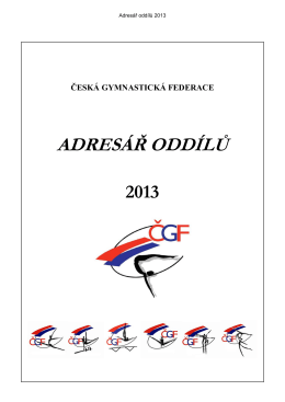 adresář oddílů čgf - 2013 - Česká gymnastická federace
