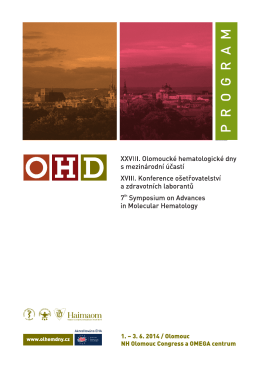 PROGRAM - OHD - Olomoucké Hematologické dny