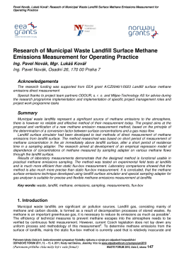 Research of Municipal Waste Landfill Surface Methane Emissions