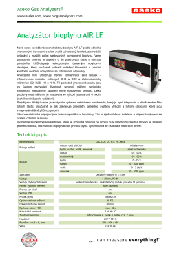 Analyzátor bioplynu AIR LF