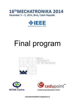 Final program - Mechatronika 2014