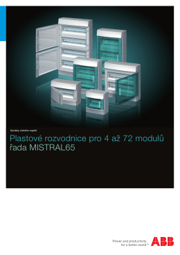 Plastové rozvodnice pro 4 až 72 modulů řada MISTRAL65