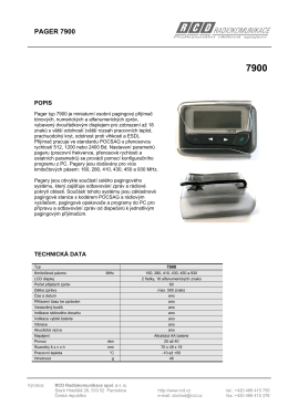 PAGER 7900 - RCD Radiokomunikace