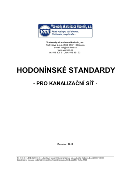 Standardy kanalizační - Vodovody a kanalizace Hodonín, as
