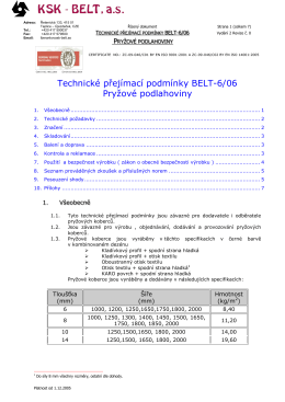 Technické přejímací podmínky BELT-6/06 Pryžové - KSK