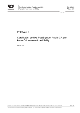 CP pro komerční serverové certifikáty v. 2.1