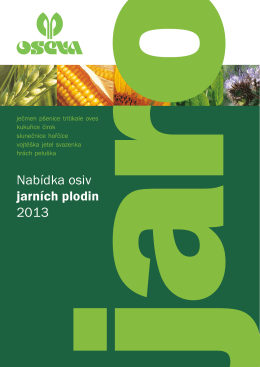 Nabídka osiv jarních plodin 2013