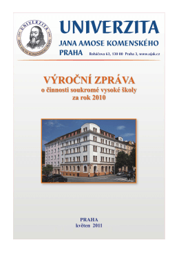 Výroční zpráva 2010 - Univerzita Jana Amose Komenského Praha