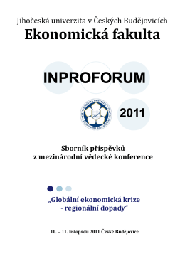 INPROFORUM - Ekonomická fakulta Jihočeské univerzity v Českých