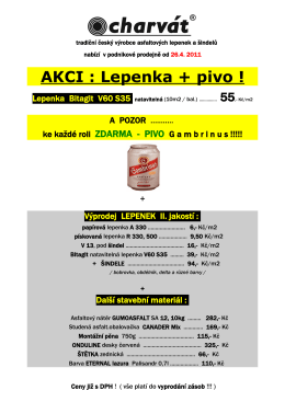 AKCI : Lepenka + pivo !