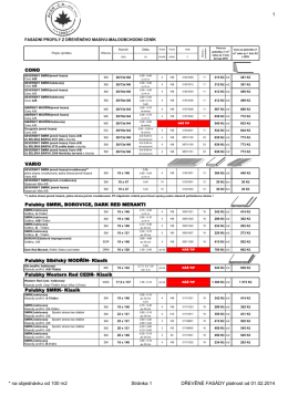Maloobchodní ceník fasády 2014