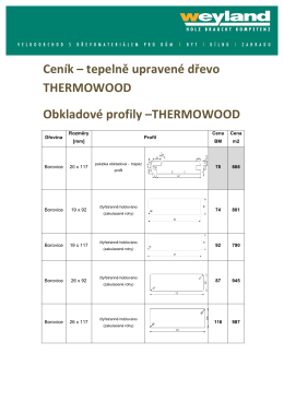Ceník – tepelně upravené dřevo THERMOWOOD Obkladové profily