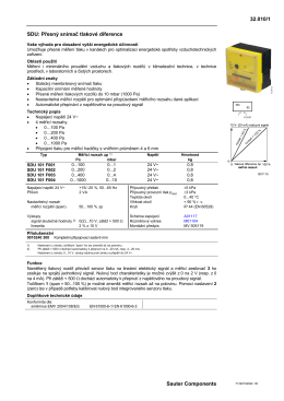 32.010/1 SDU: Přesný snímač tlakové diference Sauter Components