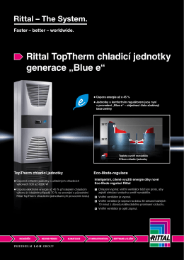 Rittal TopTherm chladicí jednotky generace „Blue e“