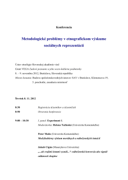 Program konferencie - Ústav etnológie SAV