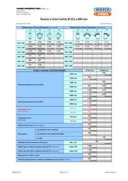 Ceník revizních a čistících šachet Ø 315 a 400 - SOP