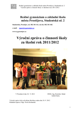 Výroční zpráva 2011/2012 - Reálné gymnázium a základní škola