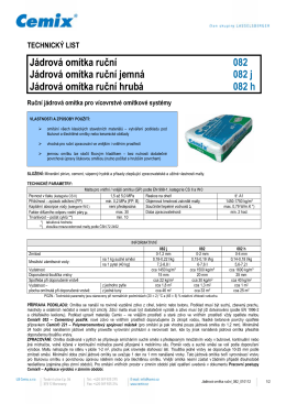 Jádrová ruční omítka Cemix 082, 082 j, 082 h