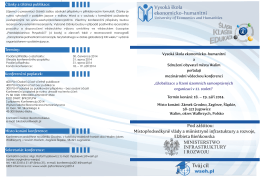 Konferencja 20.06.2014 - Wyższa Szkoła Ekonomiczno