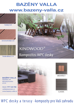 Kindwood ® Kompozitní WPC terasy desky dlaždice - Bazény